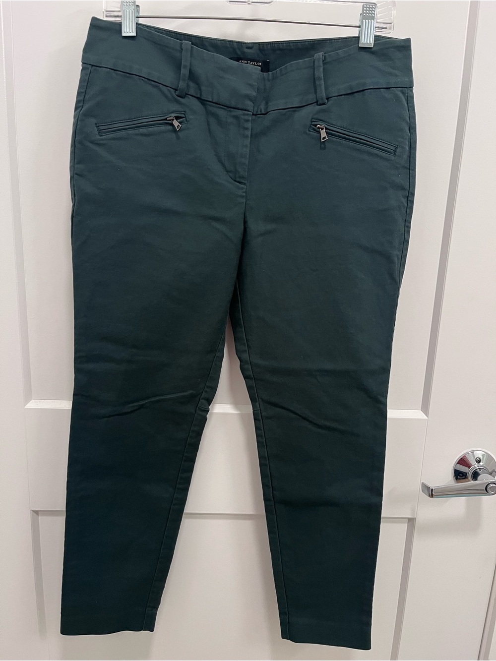 Ann Taylor Dark Green Straight Ankle Pants
